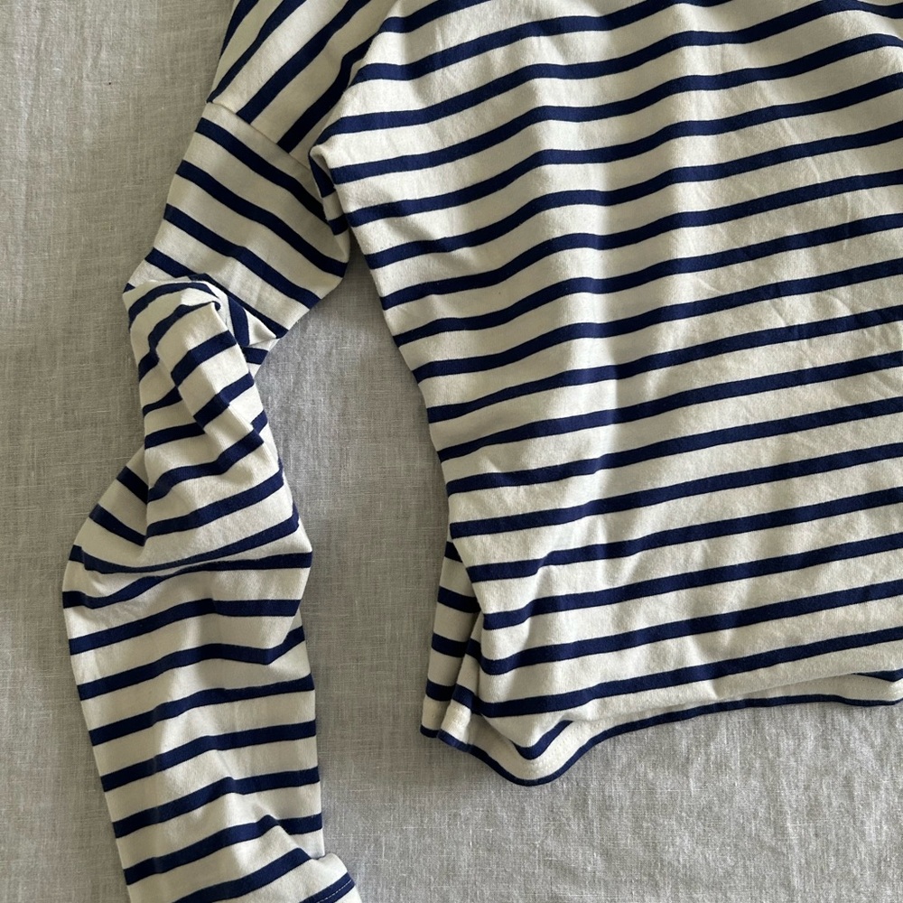 Saint James for J Crew Navy and White Striped Top - Picture 3 of 5